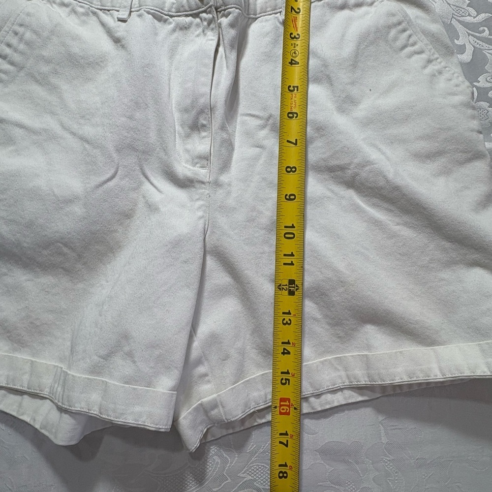 Lauren Ralph Lauren Shorts Women’s 12 White Cotton Short Chino Flat Front Cuffed - Picture 5 of 6